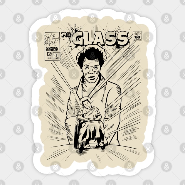 Mr. Glass Comic B/W Sticker by ribandcheese